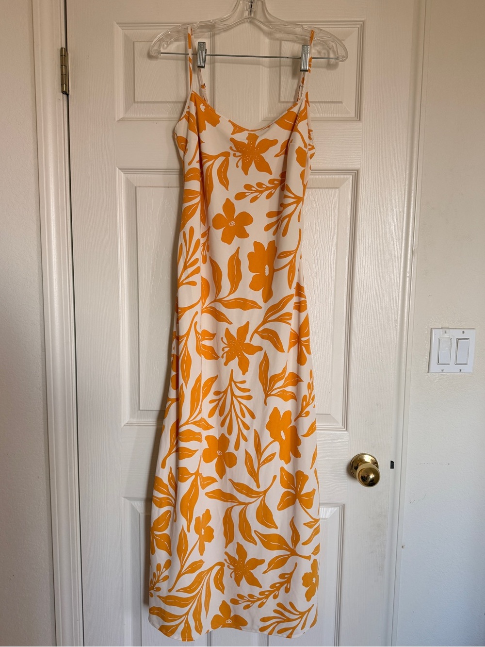 Abercrombie & Fitch White Slip Dress with yellow Floral Print